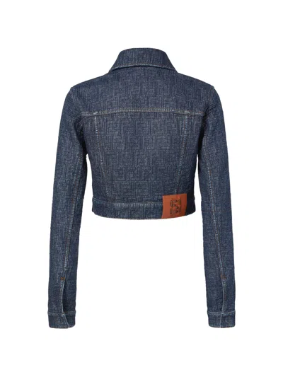 Fendi Monogram Crop Jacket In Multi