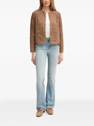 Hoss Intropia Embellished Buttoned Jacket In Brown