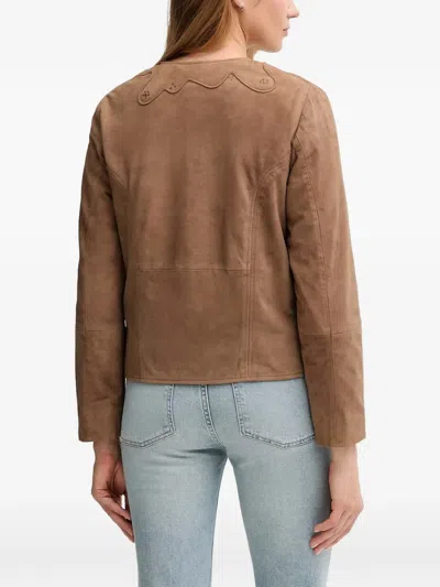 Hoss Intropia Embellished Buttoned Jacket In Brown