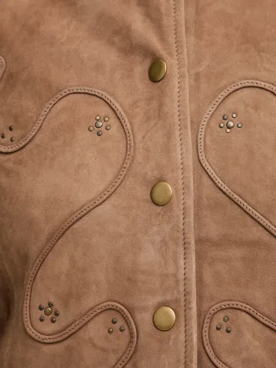 Hoss Intropia Embellished Buttoned Jacket In Brown