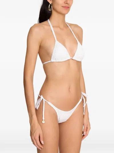 Amir Slama Tie Textured Bikini In White
