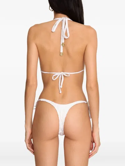 Amir Slama Tie Textured Bikini In White