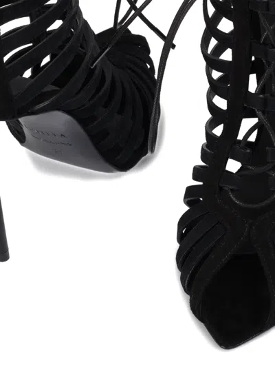 Le Silla Cage Lace-up Ankle Boot In Black