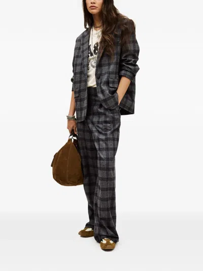 Ba&sh Teece Checked Blazer In Blue