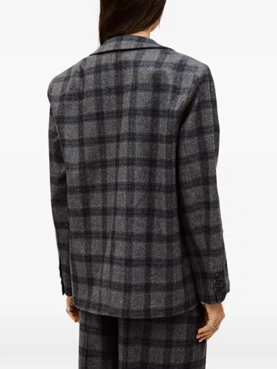Ba&sh Teece Checked Blazer In Blue