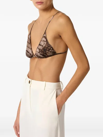 Elisabetta Franchi Alligator-print Bra In Multi