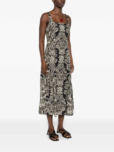 Ulla Johnson Augustina Cami Long Trumpet Dress In Noir In Black