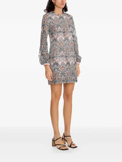 Olympiah Arabesco Patterned Long-sleeve Dress In Multi