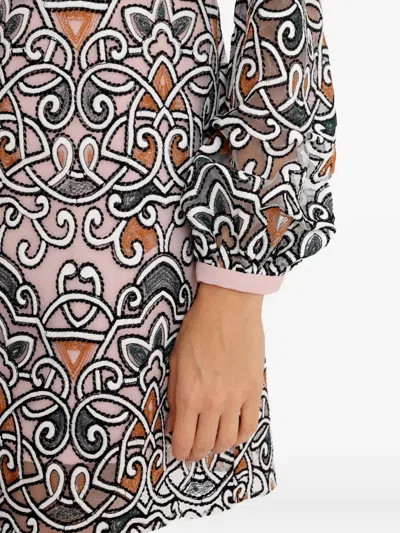 Olympiah Arabesco Patterned Long-sleeve Dress In Multi