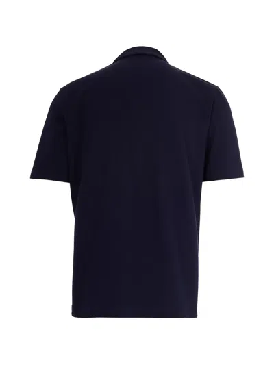 Eleventy Buttoned Short-sleeve Polo Shirt In Blue