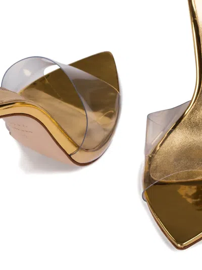 Le Silla Bella Pointed-toe Mules In Gold