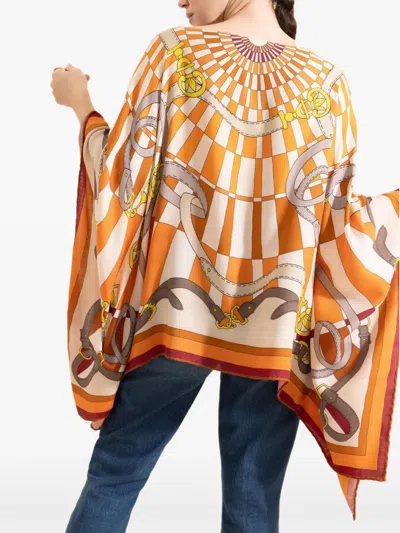 Rani Arabella Printed Poncho In Multi