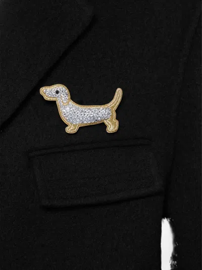 Thom Browne Hector Crystal-embellishment Brooch In Multi