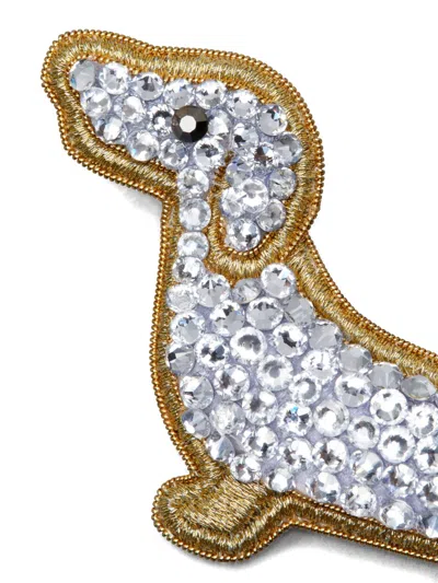 Thom Browne Hector Crystal-embellishment Brooch In Multi