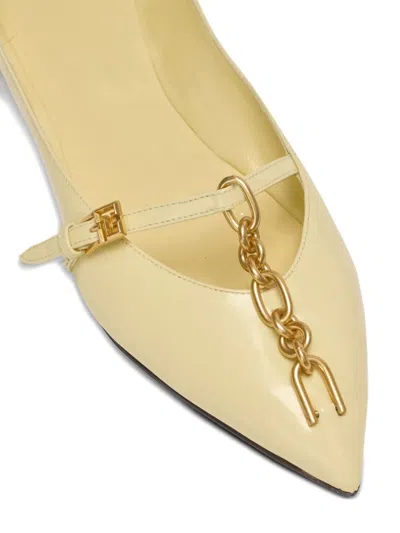 Balmain Sync Pointed-toe Ballet Flats In Yellow