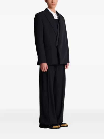 Balmain Single-breasted Wool Blazer In Black