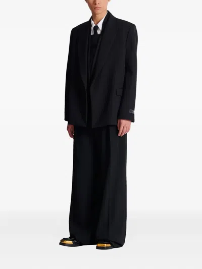 Balmain Single-breasted Wool Blazer In Black