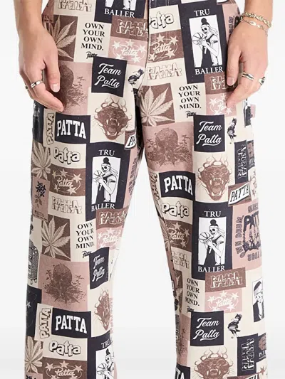 Patta Collage Trousers In Multi