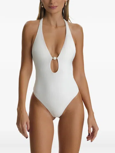 Sofia Erhan Isadora Halterneck Swimsuit In White