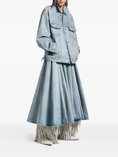 Balenciaga Maxi Skirt With Innovative Design And Five-pocket Style In Animal Print