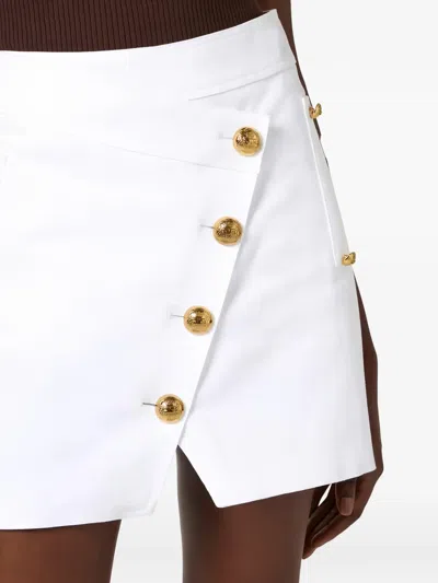 Elisabetta Franchi Asymmetrical Mini Skirt In White