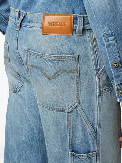 Versace Carpenter Utility-pocket Jeans In Blue