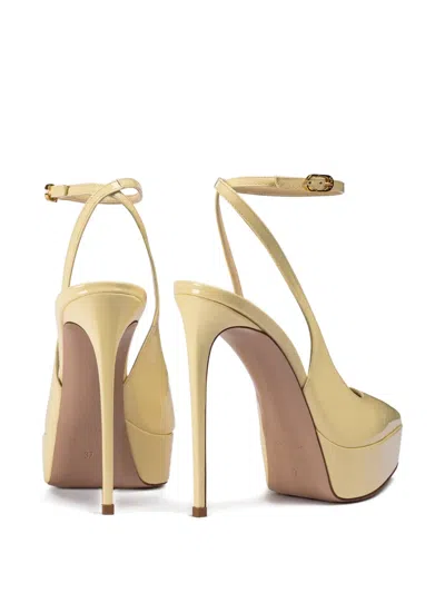 Le Silla Uma Slingback Platform-heel Pumps In Yellow