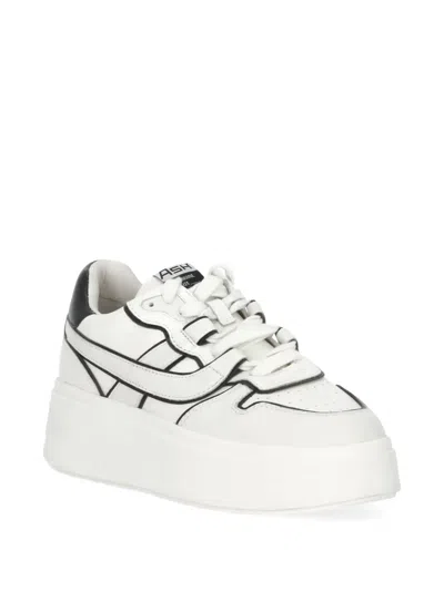 Ash Round-toe Leather Sneakers In White