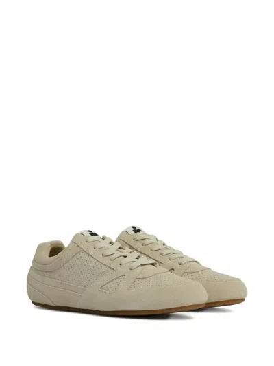 Isabel Marant Perforated Low Sneakers In Neutral