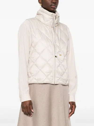 Max Mara Quilted-pattern Gilet In Neutral
