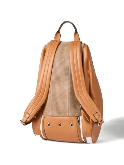 Brunello Cucinelli Zip Leather Backpack In Multi
