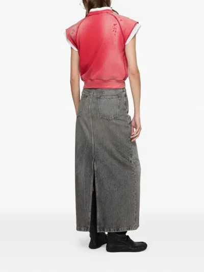 Acne Studios Panelled Midi Skirt In Gray
