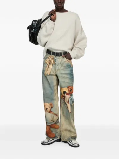 Acne Studios Round-neck Sweatshirt In Neutral