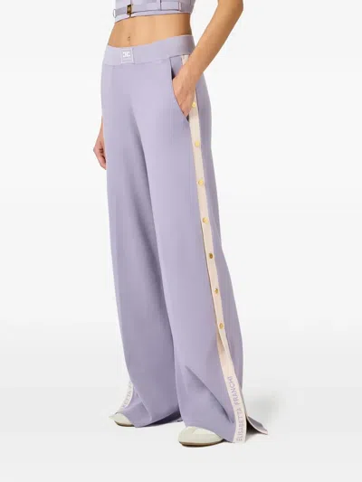 Elisabetta Franchi Button-embellishment Trousers In Purple