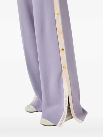 Elisabetta Franchi Button-embellishment Trousers In Purple