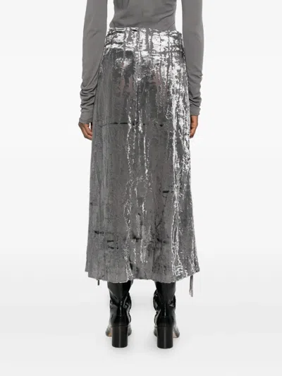 Hope Drawstring Maxi Skirt In Silver