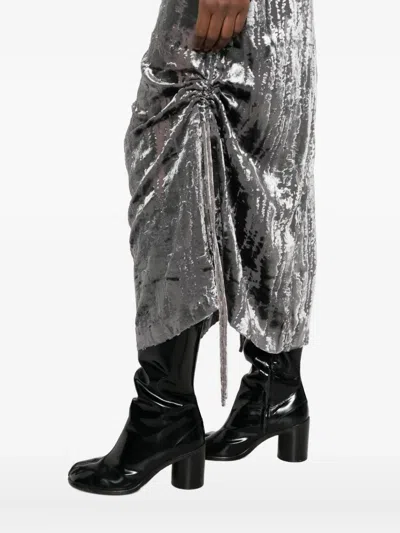 Hope Drawstring Maxi Skirt In Silver