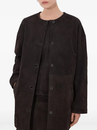 Loulou De Saison Waren Button-up Coat In Brown