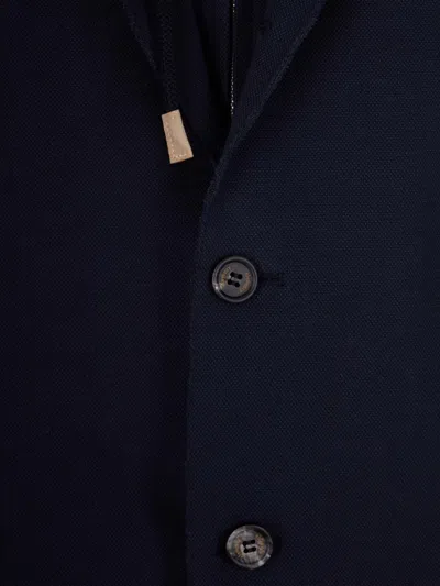 Eleventy Hooded Blazer In Blue