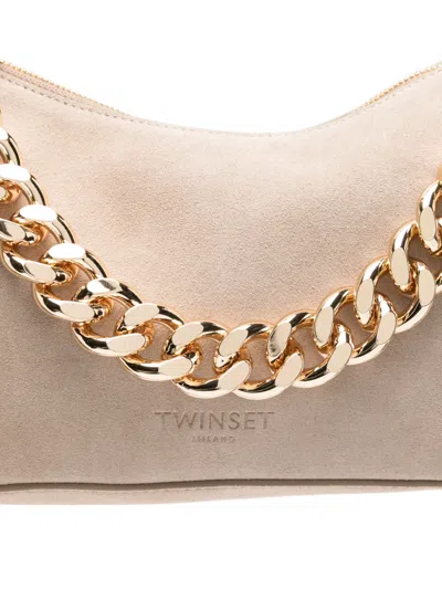 Twinset Small Liliane Shoulder Bag In Neutral