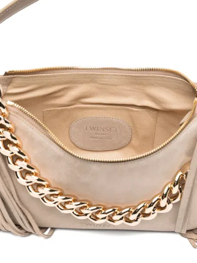 Twinset Small Liliane Shoulder Bag In Neutral