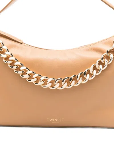 Twinset Medium Liliane Shoulder Bag In Neutral