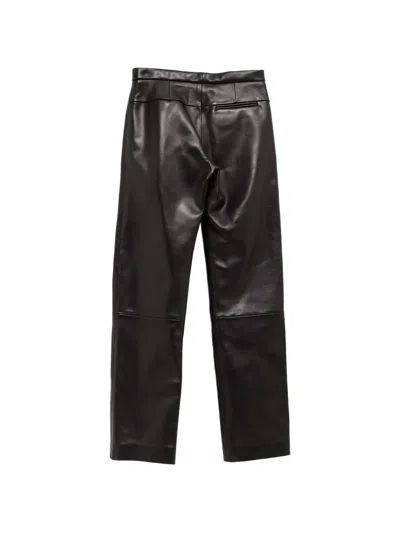 Khaite Panelled Leather Trousers In Black