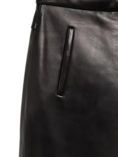 Khaite Panelled Leather Trousers In Black