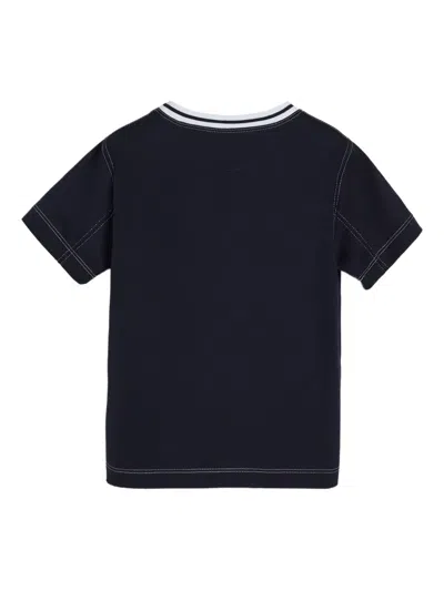 Brunello Cucinelli Embroidery-pocket Cotton T-shirt In Blue
