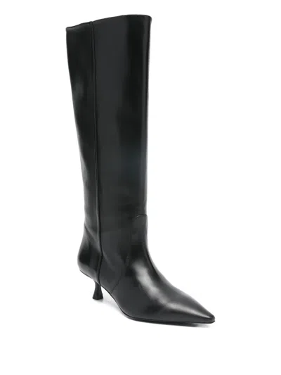 Stuart Weitzman Naomi Point-toe Boots In Black