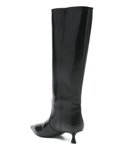 Stuart Weitzman Naomi Point-toe Boots In Black