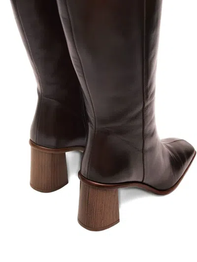 Alohas Square-toe Boots In Brown