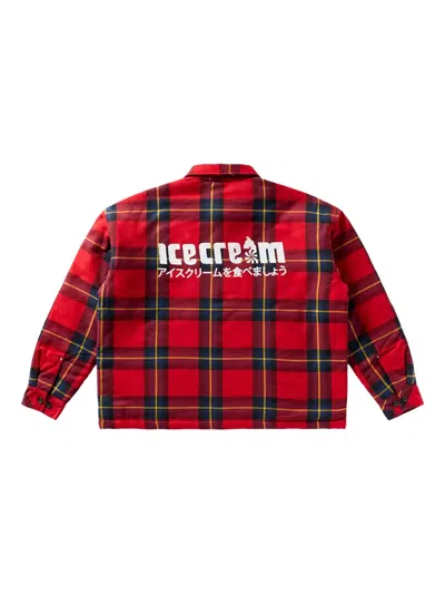 Icecream Buffalo Shacket In Red
