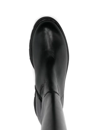 Gabor Lug-sole Zip Leather Boots In Black